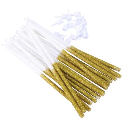 Set 16 espelmes altes Glitter daurat