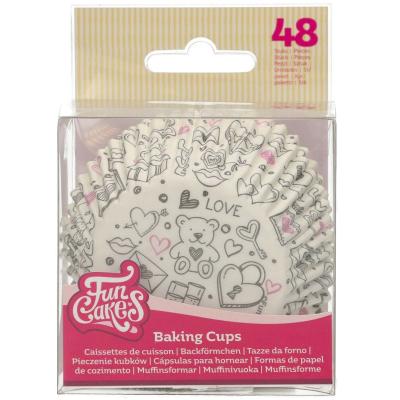 Paper cupcakes x48 Love Doodle