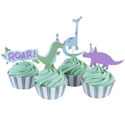 Paper cupcakes i toppers x24 Dinosaure