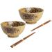 Set japons 2 bols Purobu 17 cm y bastonets