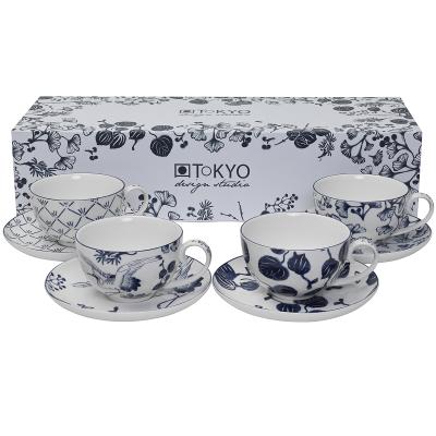 Set caf� Espresso Flora Japonica 4 tasses i 4plats
