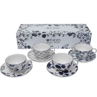 Set caf� Espresso Flora Japonica 4 tasses i 4plats