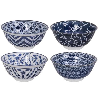 Set regal 4 bols japonesos Blue designs 550 ml