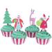 Paper cupcakes i toppers x24 Santa