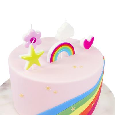 Set de 5 espelmes aniversari 3D Rainbow