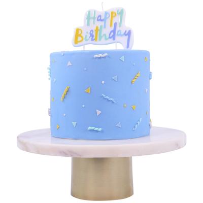 Espelma topper Happy Birthday Pastel blue