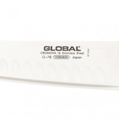 Ganivet del xef alveolat Global 18 cm