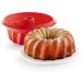 Set 2 motllos mini savarin silicona vermell 15 cm