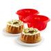 Set 2 motllos mini savarin silicona vermell 15 cm