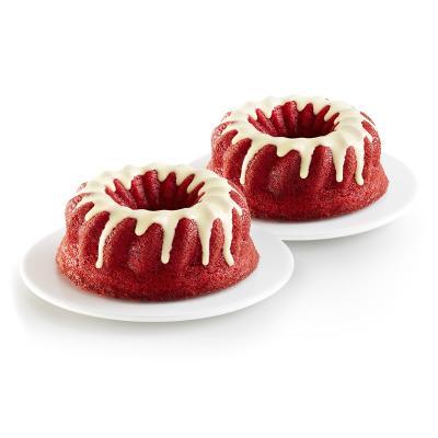 Set 2 motllos mini savarin silicona vermell 15 cm