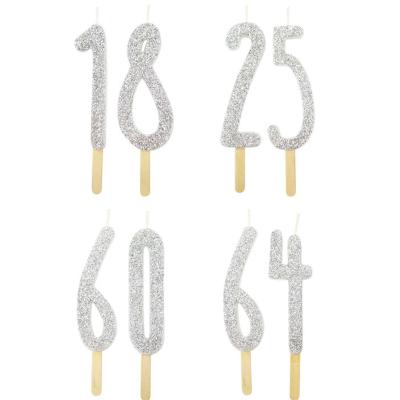 Espelma aniversari platejada nmero 7