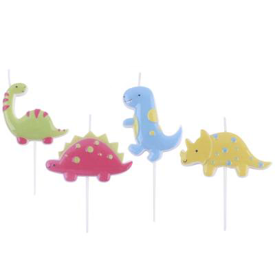 Set de 4 espelmes aniversari 3D Dinosaure