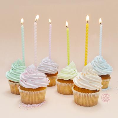 Set 12 espelmes aniversari Torsad pastel