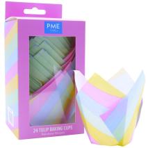 Papel muffins Tulipa x24 PME Arco�ris Stripes