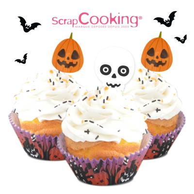 Paper cucpakes i toppers x24 Halloween