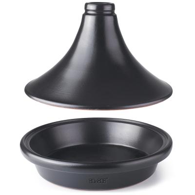 Tajine fang natural esmaltat 28 cm negre