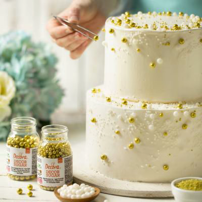Sprinkles perles de sucre 5 mm blanc brillant