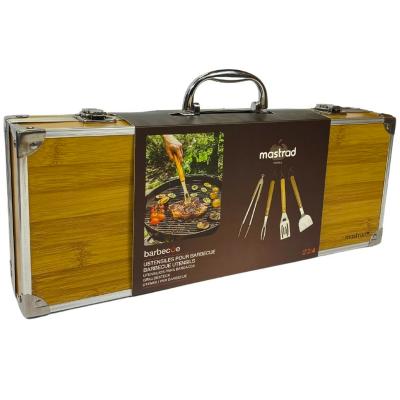 Malet� set 4 estris barbacoa m�nec fusta
