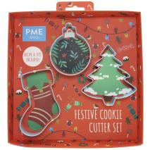 Set 3 cortadores galletas Navidad rbol PME