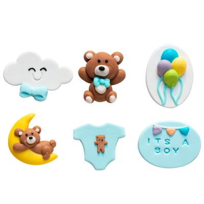 Set 6 decoracions de sucre Baby blau Set 6 decoracions de sucre Baby blau