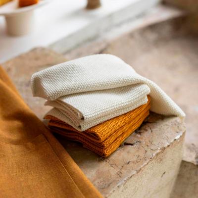 Set 3 draps de m� cot� reciclat 25x25 cm tour