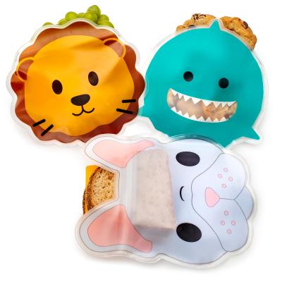6x bosses reutilizables PEVA Zip Animals