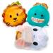 6x bosses reutilizables PEVA Zip Animals