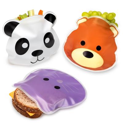 6x bosses reutilizables PEVA Zip Animals