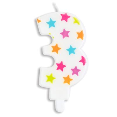 Espelma aniversari Stars nmero 3