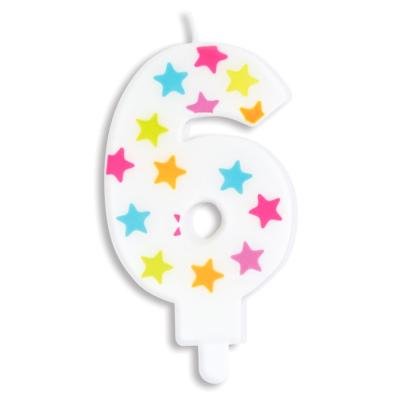 Espelma aniversari Stars nmero 6