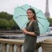 Paraigua plegable automtic anti-vent Fusta menta