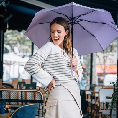 Paraigua plegable automtic anti-vent Fusta lilas