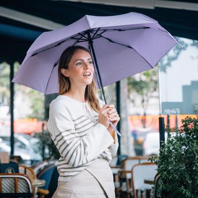 Paraigua plegable automtic anti-vent Fusta lilas
