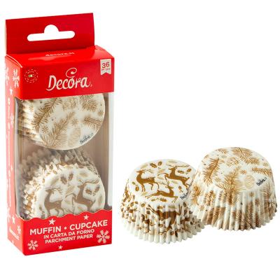 Paper cupcakes x36 Elegant Xmas