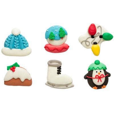 Set 6 decoracions de sucre White Xmas
