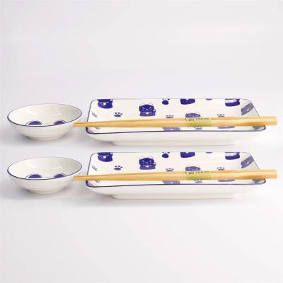 Set regal sushi Lucky Cat Kawaii Blue