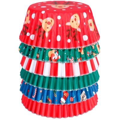 Paper cupcakes alumini x100 Santa Mix