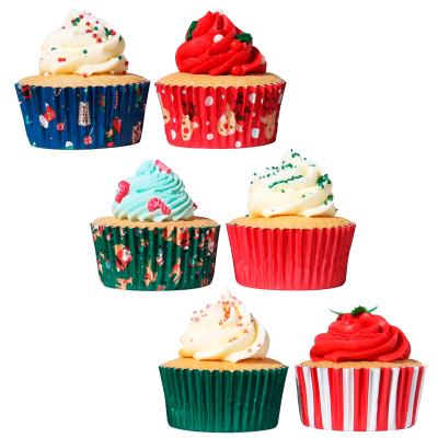 Paper cupcakes alumini x100 Santa Mix