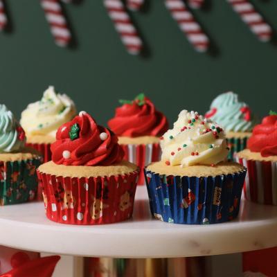 Paper cupcakes alumini x100 Santa Mix
