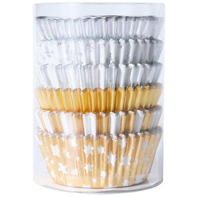 Paper cupcakes alumini x100 Or i plata