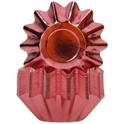 Paper cupcakes Bloom x48 metl.lic or rosa