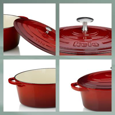 Cassola oval ferro fos esmaltada 29 cm, 4 L