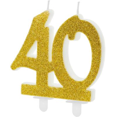 Espelma d'aniversari Nmero 40 gold