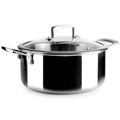 Cazuela Triply Natural acero tricapa tapa cristal