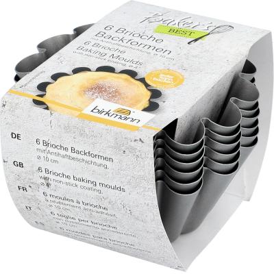 6x motllo Flan brioche individual metall 10 cm