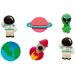 Set 6 decoracions de sucre Univers