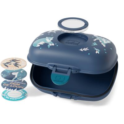 Fiambrera infantil Monbento Snack blue Wolf