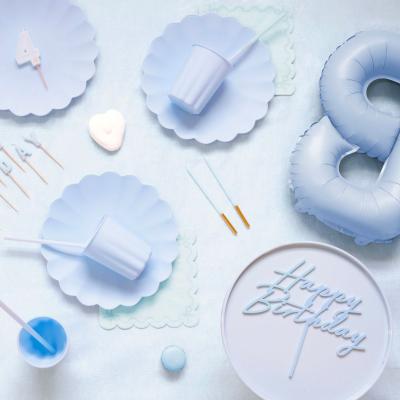 Set de 12 espelmes llargues blau/daurat