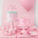 Set de 12 espelmes llargues rosa/daurat