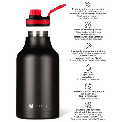 Ampolla trmica XL 2000 ml acer negre